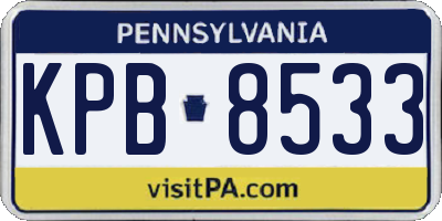 PA license plate KPB8533