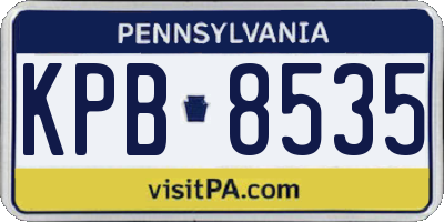 PA license plate KPB8535