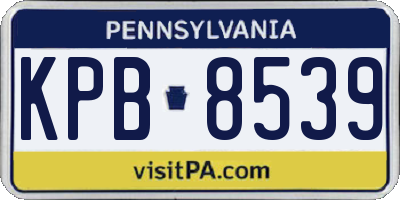 PA license plate KPB8539