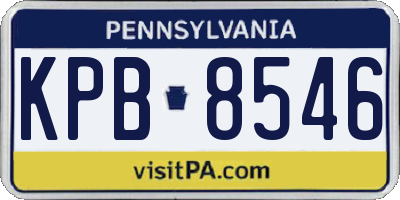 PA license plate KPB8546