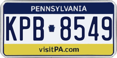 PA license plate KPB8549