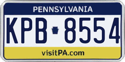 PA license plate KPB8554