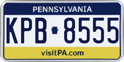 PA license plate KPB8555