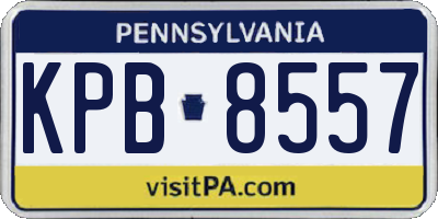 PA license plate KPB8557
