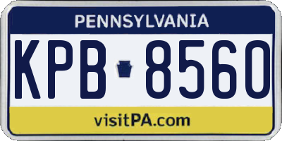 PA license plate KPB8560