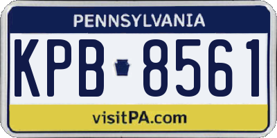 PA license plate KPB8561