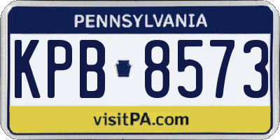 PA license plate KPB8573