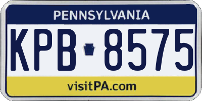 PA license plate KPB8575