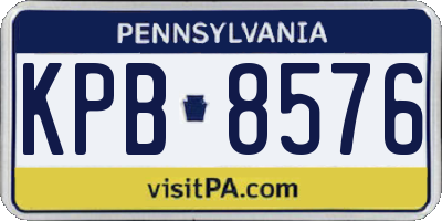 PA license plate KPB8576