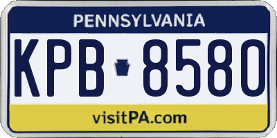 PA license plate KPB8580