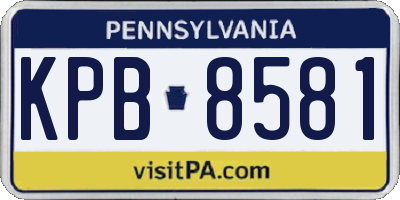 PA license plate KPB8581