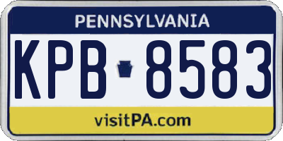 PA license plate KPB8583