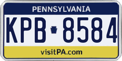 PA license plate KPB8584