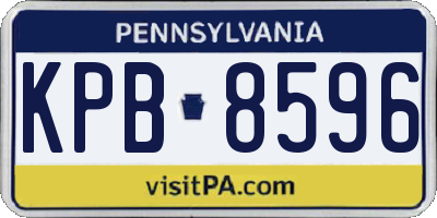 PA license plate KPB8596