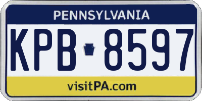 PA license plate KPB8597