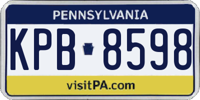 PA license plate KPB8598