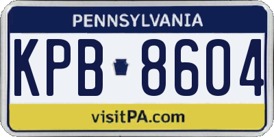 PA license plate KPB8604