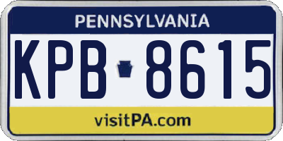 PA license plate KPB8615