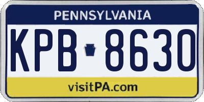 PA license plate KPB8630