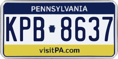 PA license plate KPB8637