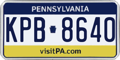 PA license plate KPB8640