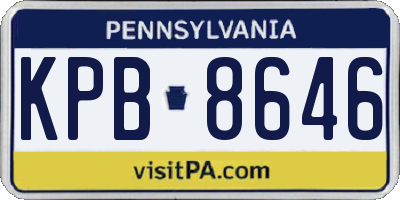 PA license plate KPB8646