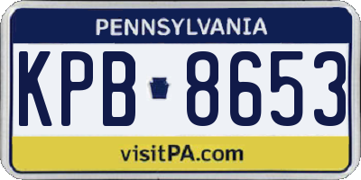PA license plate KPB8653