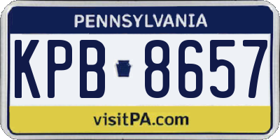 PA license plate KPB8657