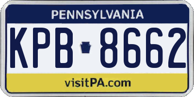 PA license plate KPB8662