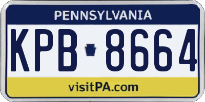 PA license plate KPB8664
