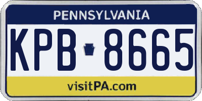 PA license plate KPB8665