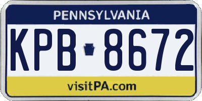 PA license plate KPB8672