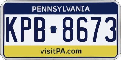 PA license plate KPB8673