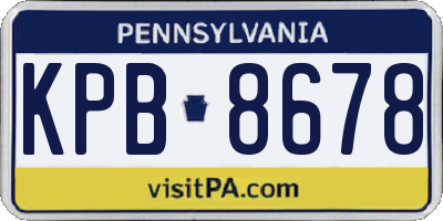 PA license plate KPB8678
