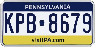 PA license plate KPB8679