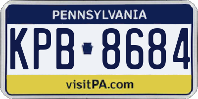 PA license plate KPB8684