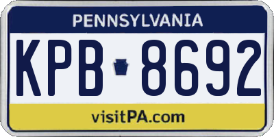 PA license plate KPB8692
