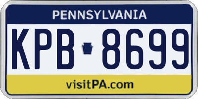 PA license plate KPB8699