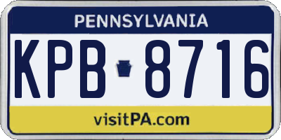 PA license plate KPB8716