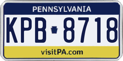 PA license plate KPB8718
