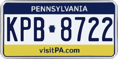 PA license plate KPB8722