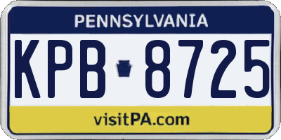 PA license plate KPB8725