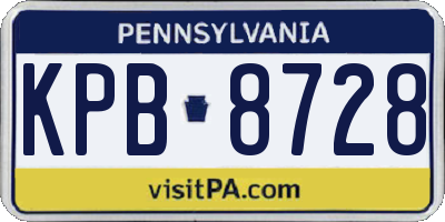 PA license plate KPB8728