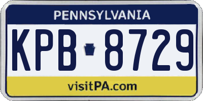 PA license plate KPB8729