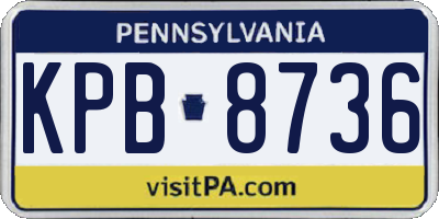 PA license plate KPB8736
