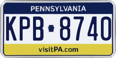 PA license plate KPB8740