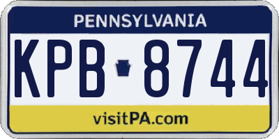 PA license plate KPB8744