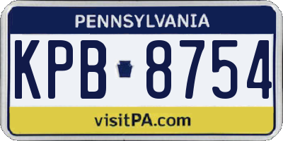 PA license plate KPB8754