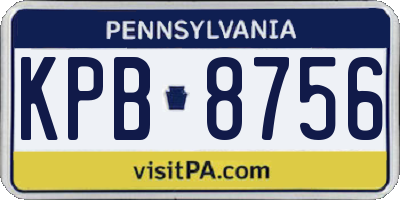 PA license plate KPB8756