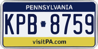 PA license plate KPB8759